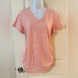 Old Navy Heathered Pink Short Sleeve Maternity Tee